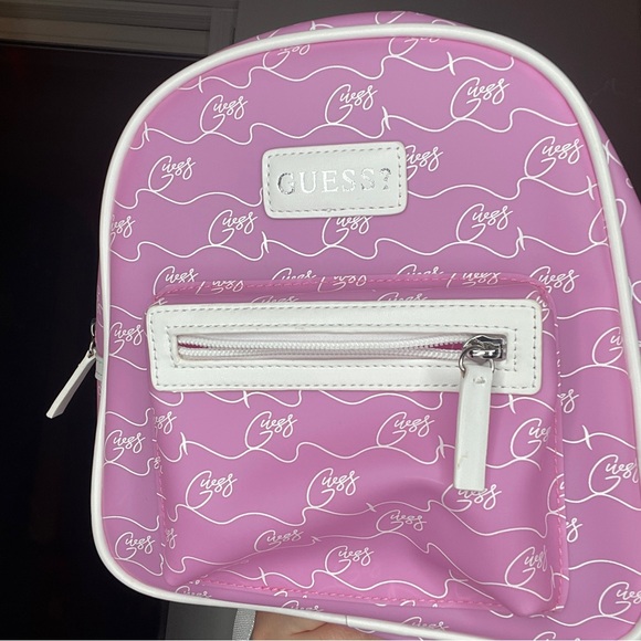 Guess Pink and White‎ Logo Backpack - Picture 1 of 7